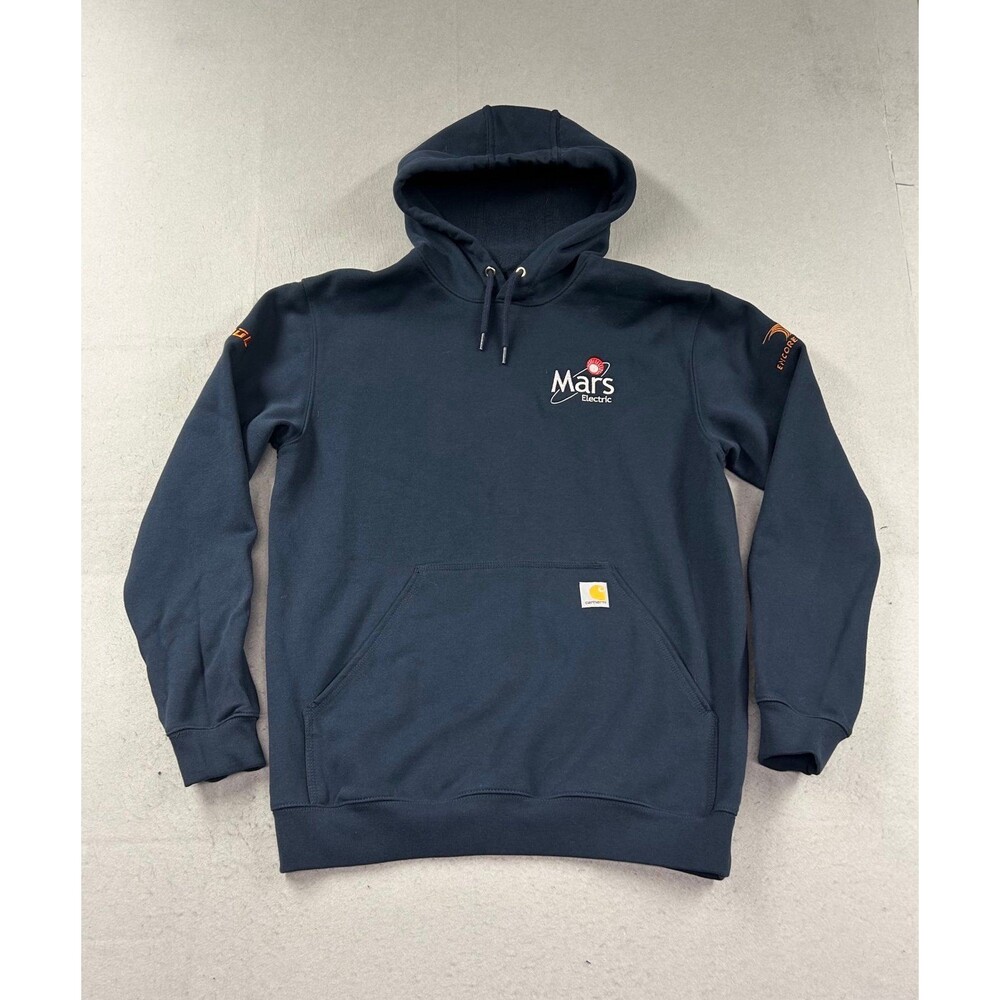 Carhartt Men's Loose Fit Pullover Hoodie Navy Medium Fleece Drawstring Pockets